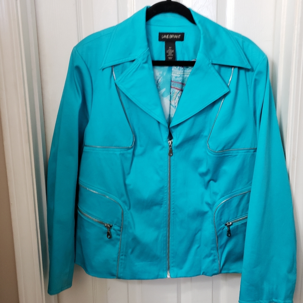 Teal zip-up jacket